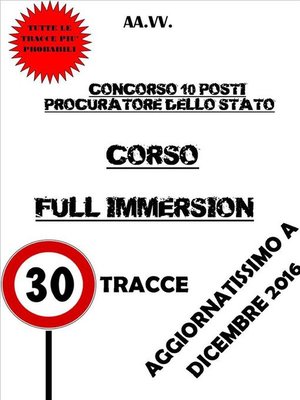 cover image of CORSO FULL IMMERSION--Concorso 10 Procuratori dello Stato